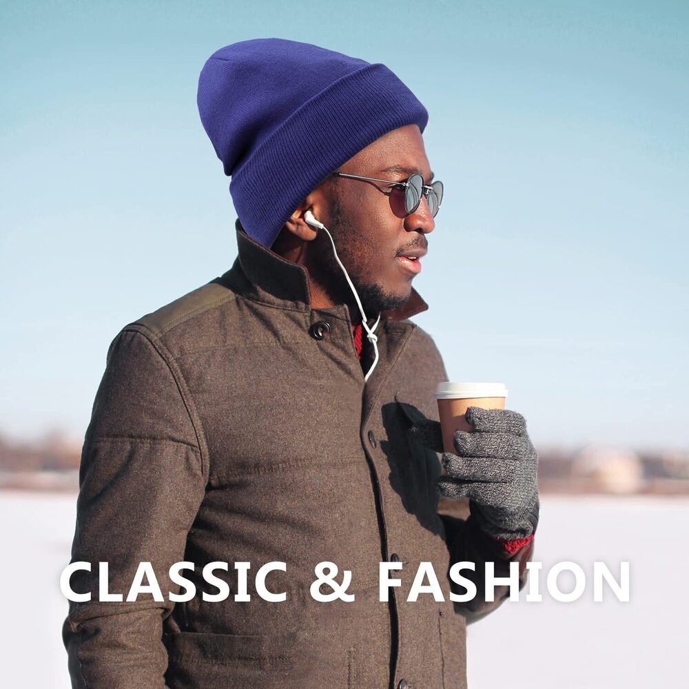 4085 Winter Knit Beanie and Satin Lined Cable Thick Chunky Cap Cuff Beanie - Picture 5 of 6